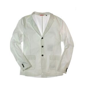 Sons of Intrigue Mens Casuals Three Button Blazer Jacket, White, M, DM